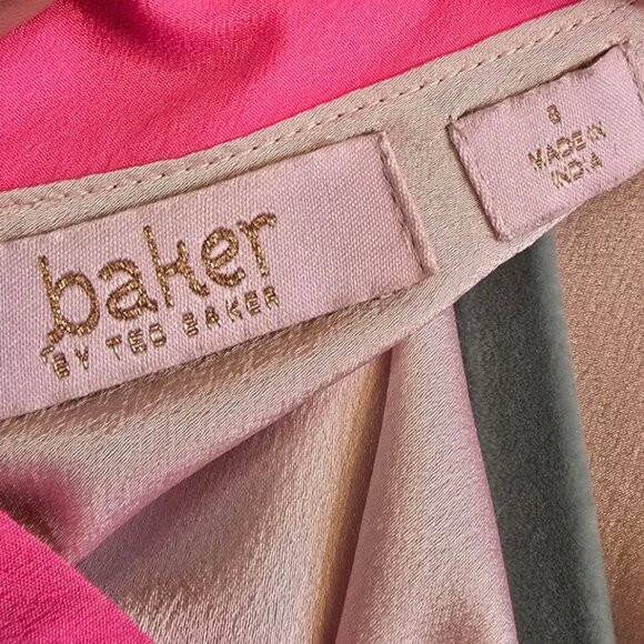 Color block Sleeveless Spring Easter TED BAKER Pleated Dress sz8 - Picture 6 of 7